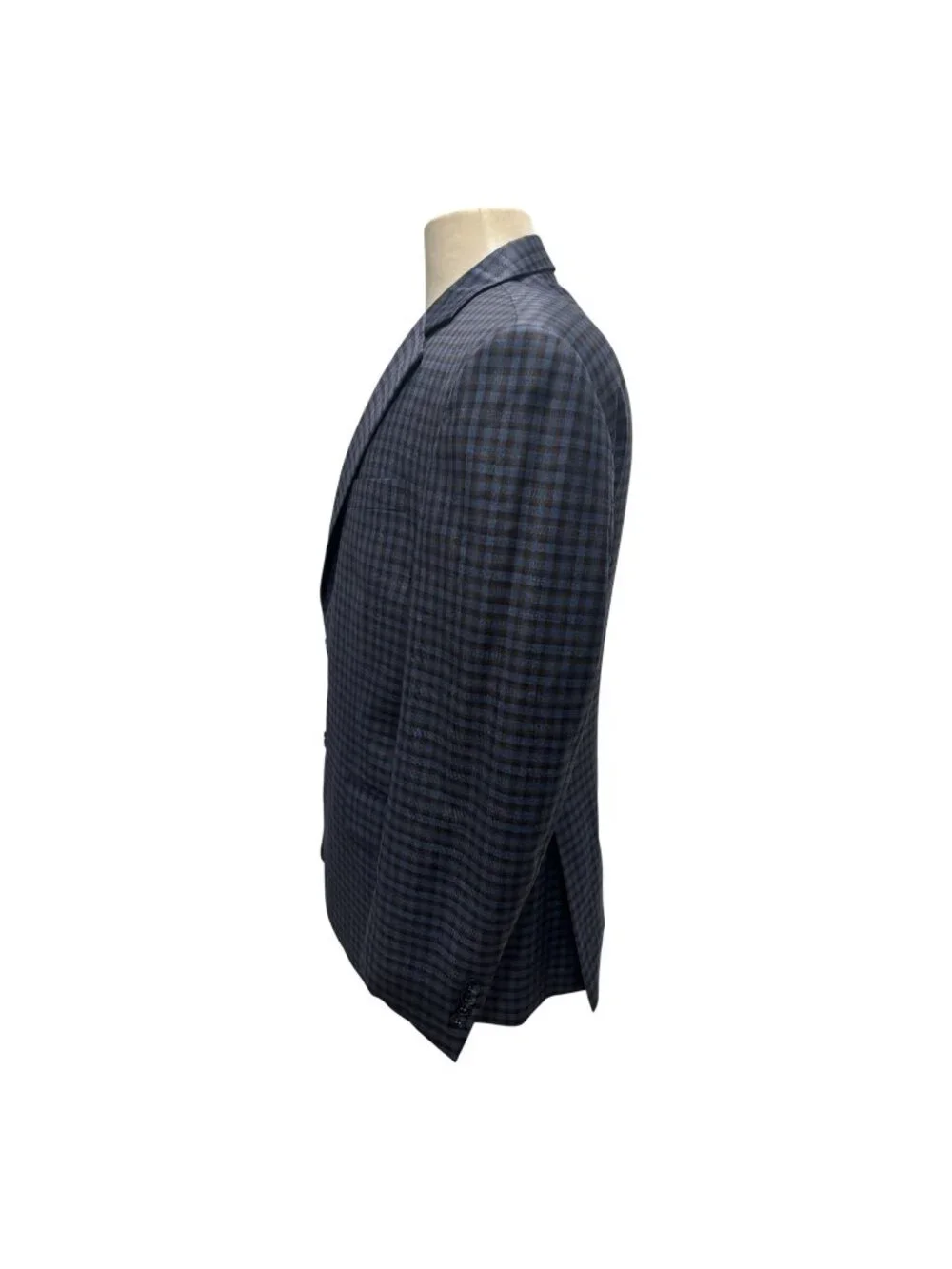 Peter Millar Blue Brown Check Sport Coat Blazer Men’s 42R Wool Silk Canada